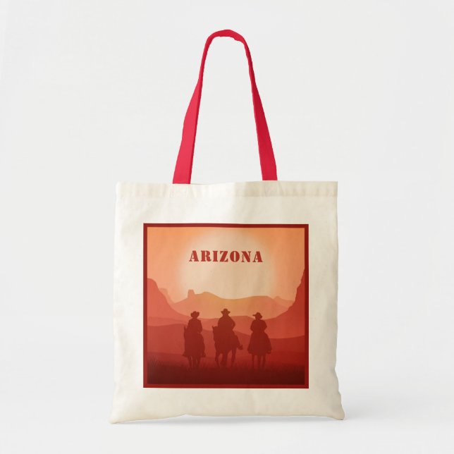Arizona Sunset custom text tote bags (Front)