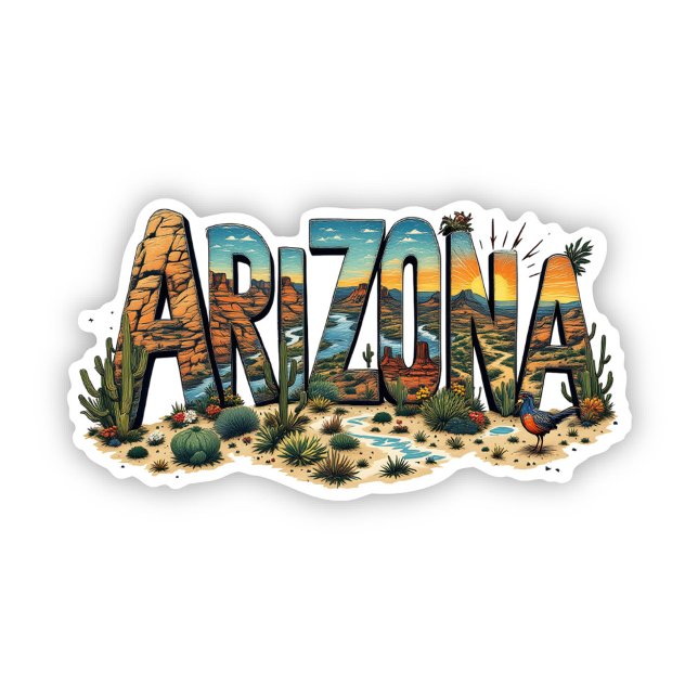 Arizona Sunset Desert Sticker | Arizona Sticker (Arizona Sunset Desert Sticker | Arizona Sticker by PiggyPrint Stickers. )
