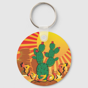 ARIZONA Sunset Prickly Pear Cactus 2 Key Ring