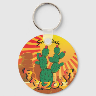 ARIZONA Sunset Prickly Pear CHANGE TOWN Key Ring