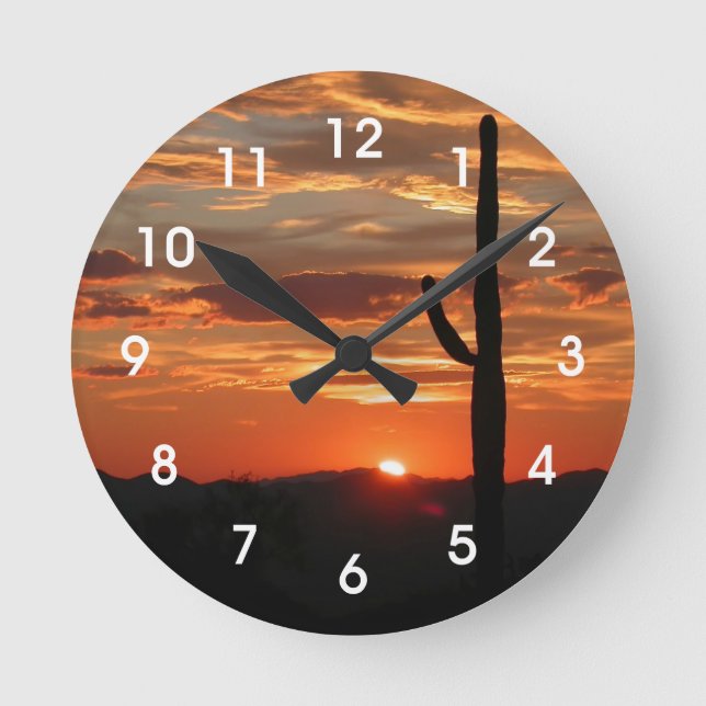 Arizona Sunset Round Clock (Front)