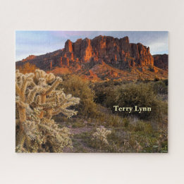 Arizona Superstition Mountain Cholla Cactus Jigsaw Puzzle