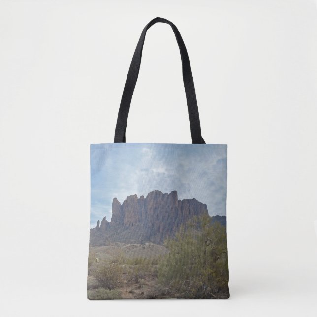 Arizona Superstition Mountain Photo Southwest Tote Bag (Front)