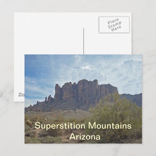 Arizona Superstition Mountains Photo Landscape Postcard (Front/Back)