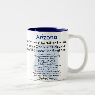 Arizona Symbols and Map Two-Tone Coffee Mug