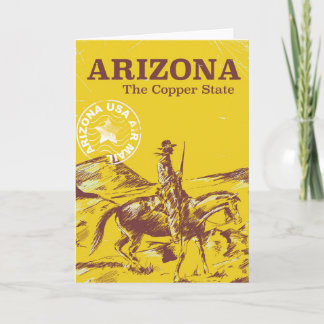 Arizona the copper state vintage travel poster holiday card
