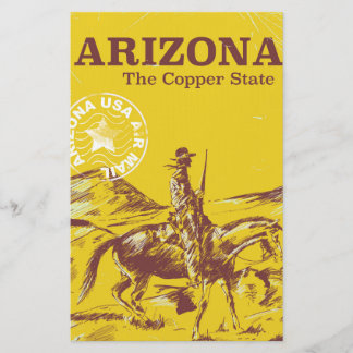 Arizona the copper state vintage travel poster stationery