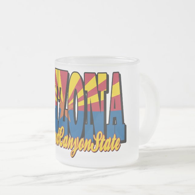 Arizona the Grand Canyon State Frosted Glass Coffee Mug (Front Right)