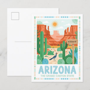 Arizona the Grand Canyon State Summer Travel Postcard