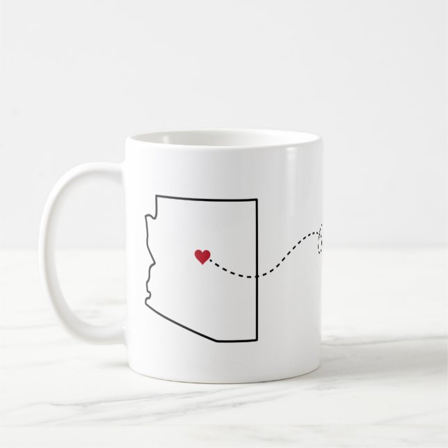 Arizona to Iowa - Heart2Heart Coffee Mug (Left)