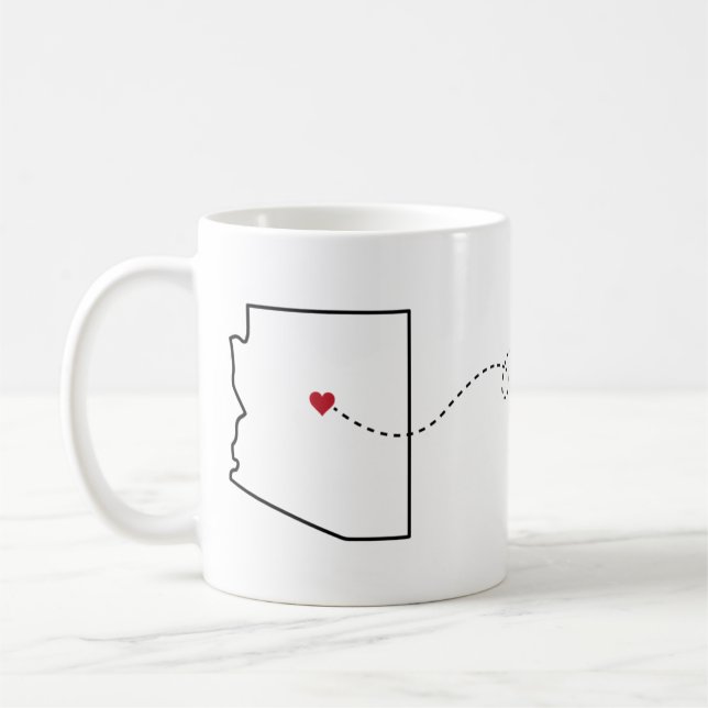 Arizona to Wisconsin - Heart2Heart Coffee Mug (Left)