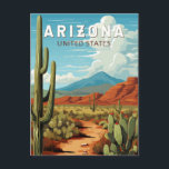 Arizona Travel Art Vintage Postcard<br><div class="desc">Arizona retro vector travel design. This retro-style travel art,  with its blend of bold colours and vintage allure,  is designed to inspire a sense of adventure.</div>