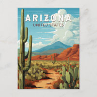 Arizona Travel Art Vintage