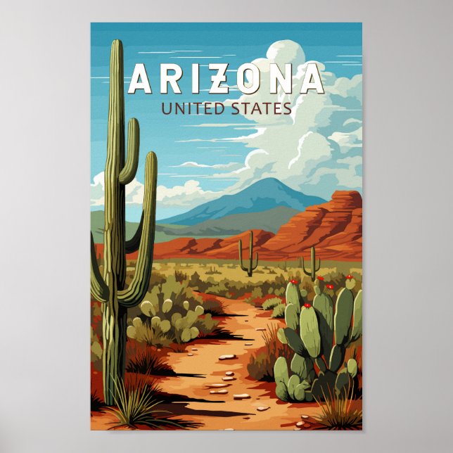 Arizona Travel Art Vintage Poster (Front)