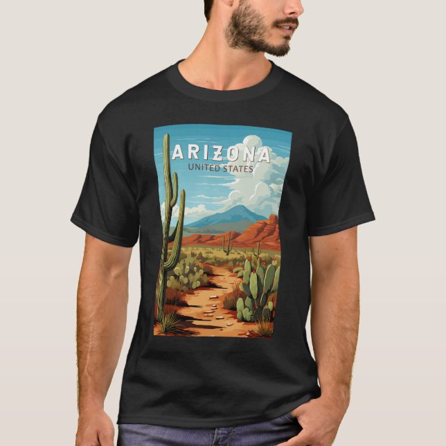 Arizona Travel Art Vintage T-Shirt (Front)