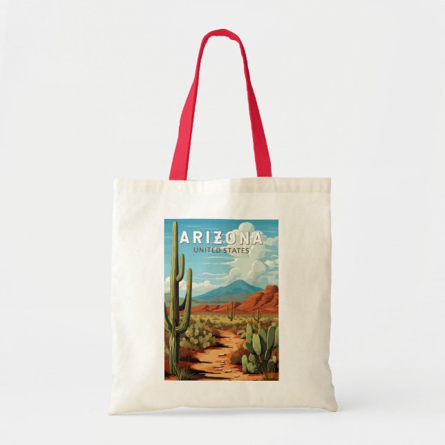 Arizona Travel Art Vintage Tote Bag (Front)