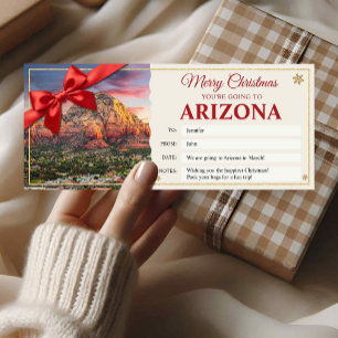 Arizona Trip Christmas Reveal Gift Ticket Card