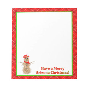 Arizona Tumbleweed Snowman Christmas Notepad
