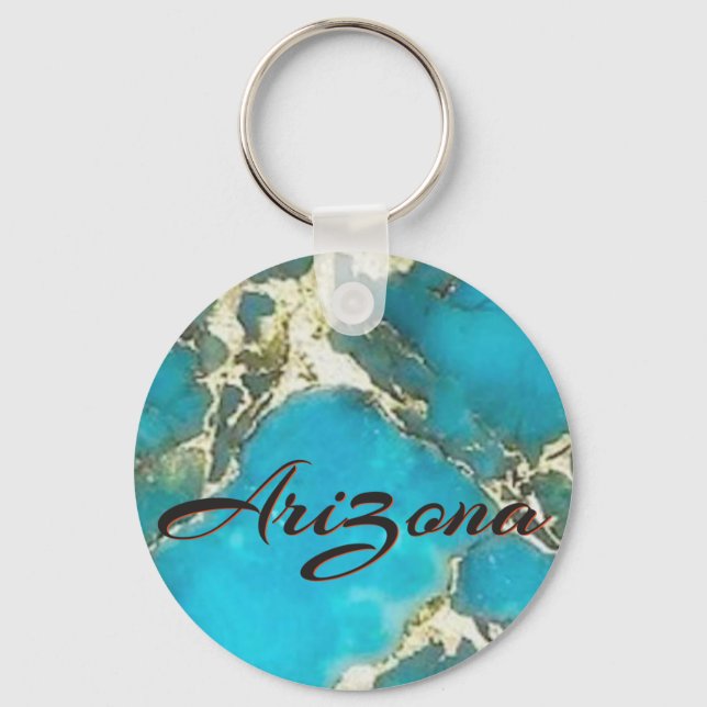 Arizona Turquoise with  Pyrite Matrix 2 Key Ring (Front)