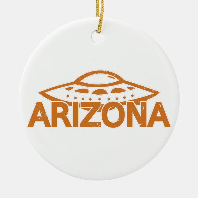 Arizona UFO Ceramic Tree Decoration (Front)