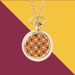 Arizona US State Maroon and Gold Pattern Watch<br><div class="desc">Are you a fan of Arizona? Show your Arizona pride with this fun watch necklace.</div>
