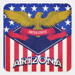 Arizona USA Flag Square Sticker