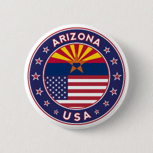 Arizona, USA states 6 Cm Round Badge