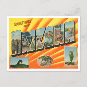 Arizona Vintage Big Letters Postcard