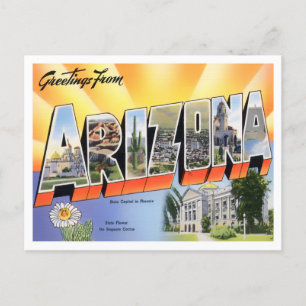 Arizona Vintage Big Letters Postcard