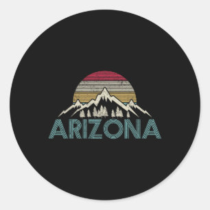 Arizona Vintage Retro Mountains Nature Hiking Souv Classic Round Sticker