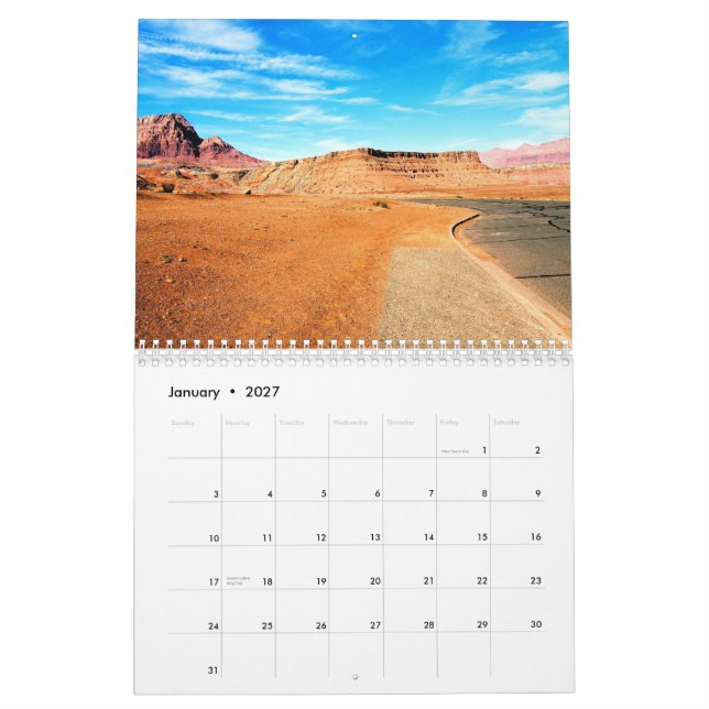 Arizona Vistas Calendar (Jan 2027)