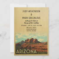 Arizona Wedding Invitation Vintage Mid-Century