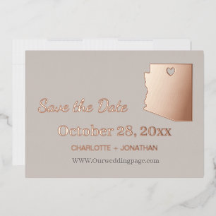 Arizona Wedding Save The Date Rose Gold