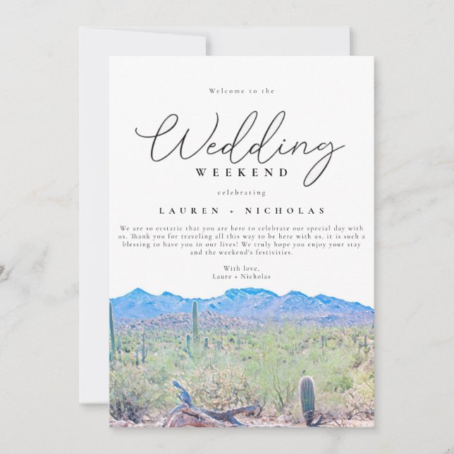 Arizona Wedding Weekend Welcome Invitation (Front)