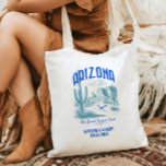 Arizona Wedding Welcome Gift Bridesmaids, Guests Tote Bag<br><div class="desc">Welcome your guests with style and a touch of Arizona pride using this beautifully designed wedding welcome bag. Featuring an elegant image of the state of Arizona, this bag is perfect for holding local snacks, itinerary cards, water bottles, or small gifts. Whether you're tying the knot in the red rocks...</div>