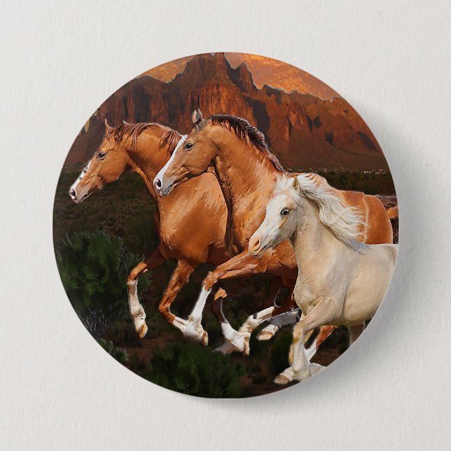 Arizona Wild horses 7.5 Cm Round Badge (Front)