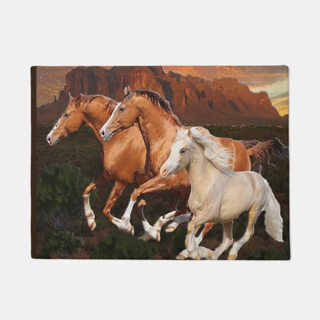 Arizona Wild horses Doormat (Front)