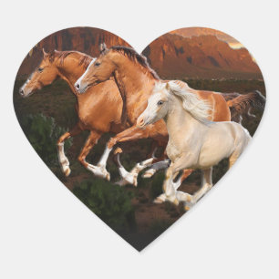Arizona Wild horses Heart Sticker