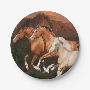 Arizona Wild horses Paper Plate