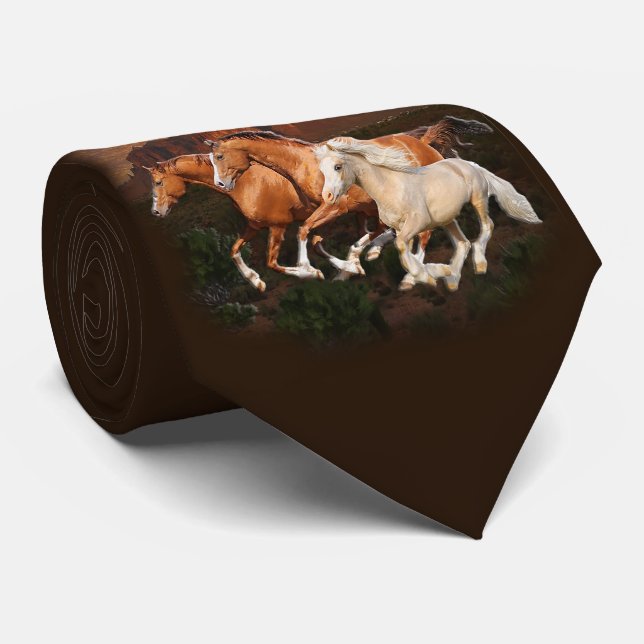 Arizona Wild horses Tie (Rolled)