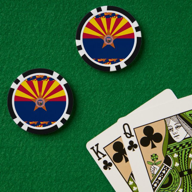 Arizonan Flag & Seal, Flag of Arizona Poker Chips (Poker Table (Double))