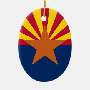 Arizona's Flag Ceramic Tree Decoration