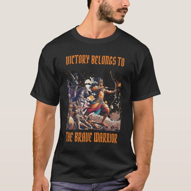 Arjuna The Warrior Men Black  T-Shirt (Front)