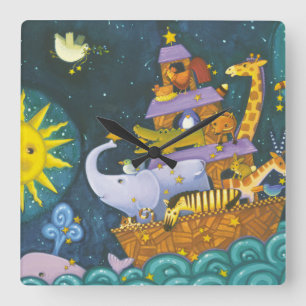 Ark At Night Square Wall Clock