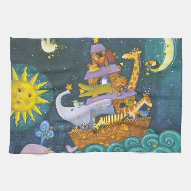 Ark At Night Tea Towel (Horizontal)