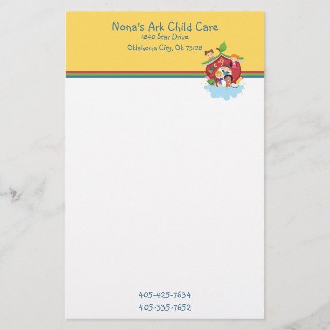 Ark Child Care Stationary Stationery (Front)