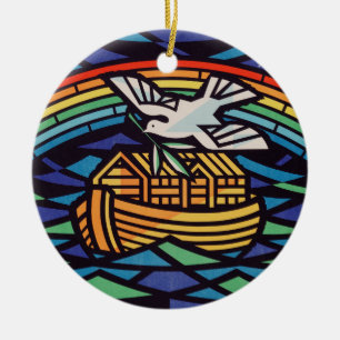 Ark of Noah with Holy Spirit Ceramic Tree Decoration