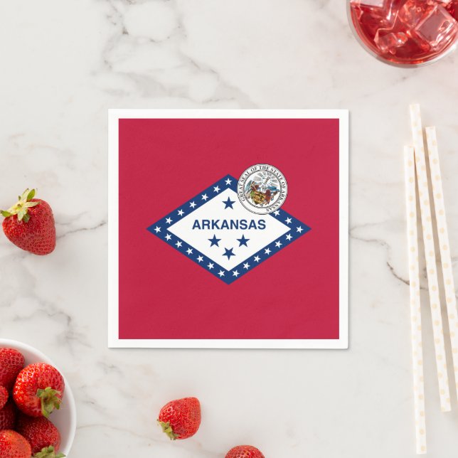 Arkansan Flag & Seal, Flag of Arkansas Napkin (Insitu)