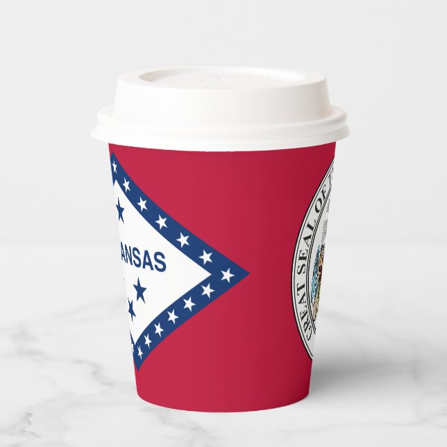 Arkansan Flag & Seal, Flag of Arkansas Paper Cups (Left)