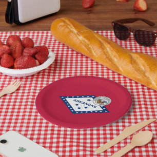 Arkansan Flag & Seal, Flag of Arkansas Paper Plate